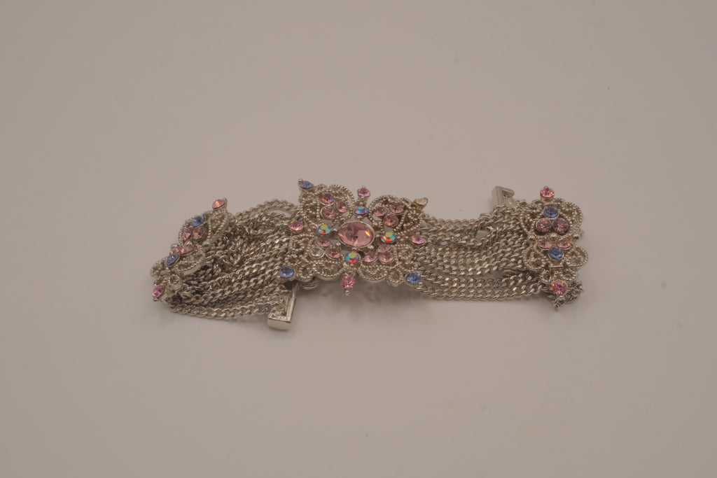Vintage silver-tone multi-strand mesh bracelet