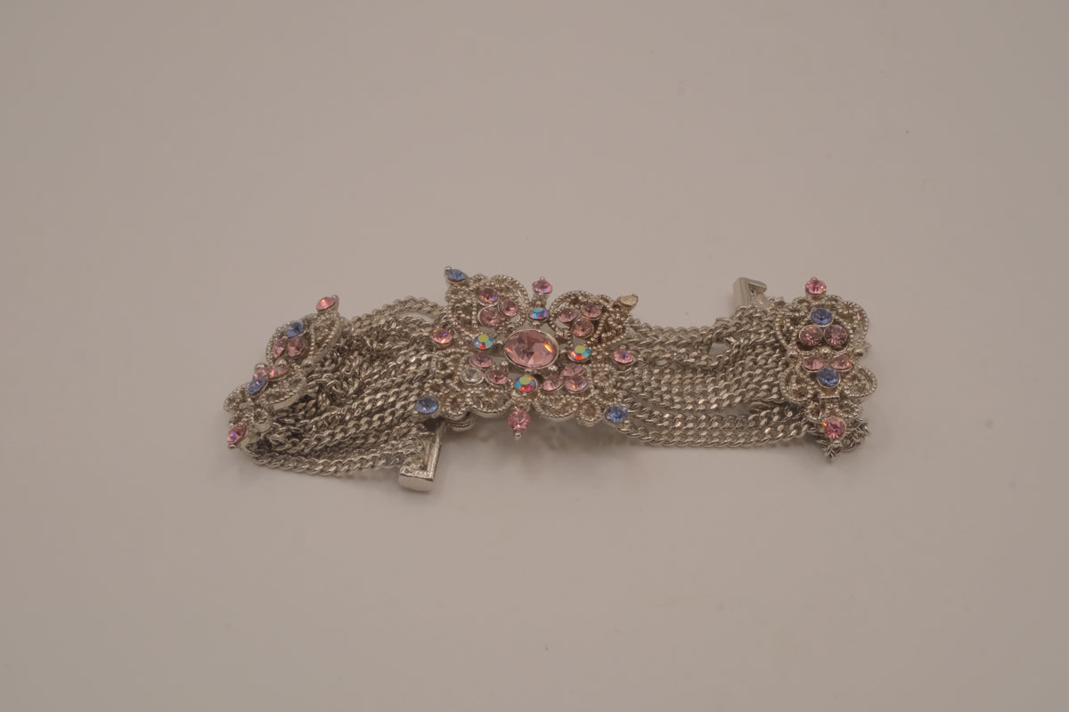 Vintage silver-tone multi-strand mesh bracelet