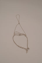 Silver tone white rhinestones hand chain