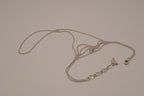 Silver tone white rhinestones hand chain