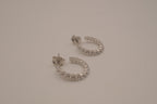 Sterling silver hoop earrings with sparking stones