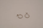 Sterling silver hoop earrings with sparking stones