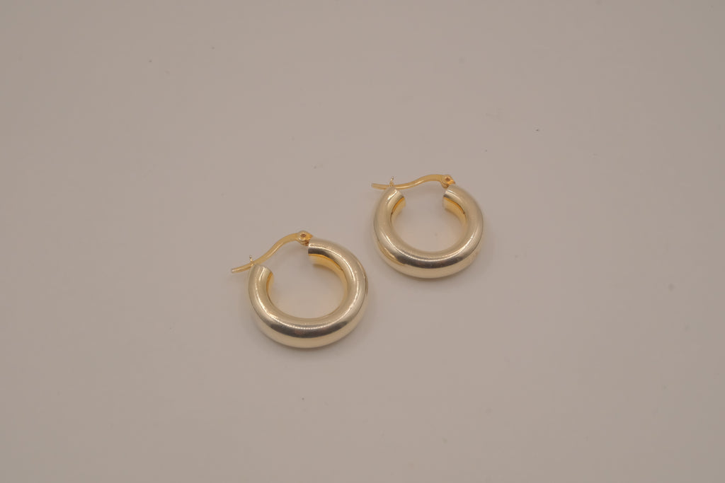 Sterling silver chunky hoop earrings