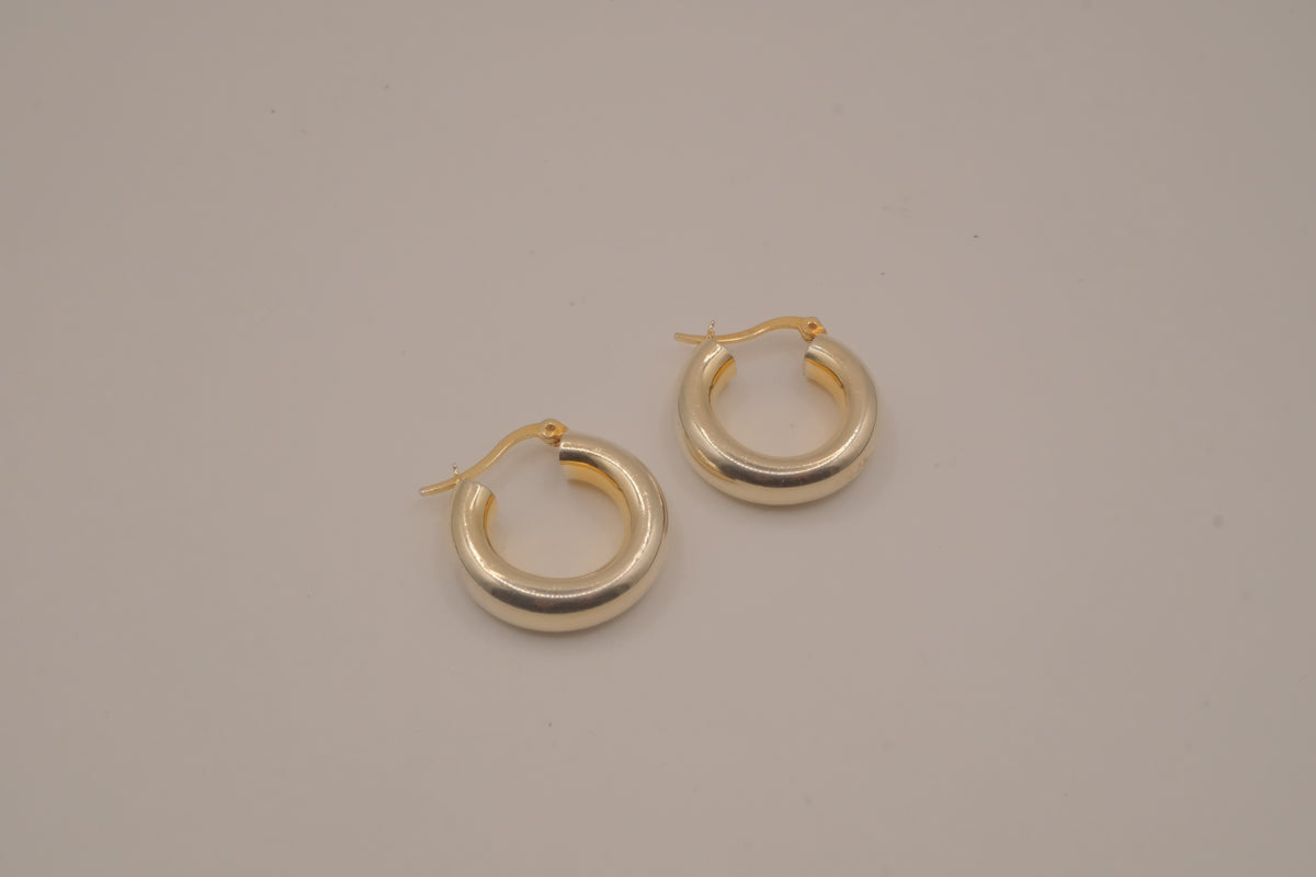 Sterling silver chunky hoop earrings