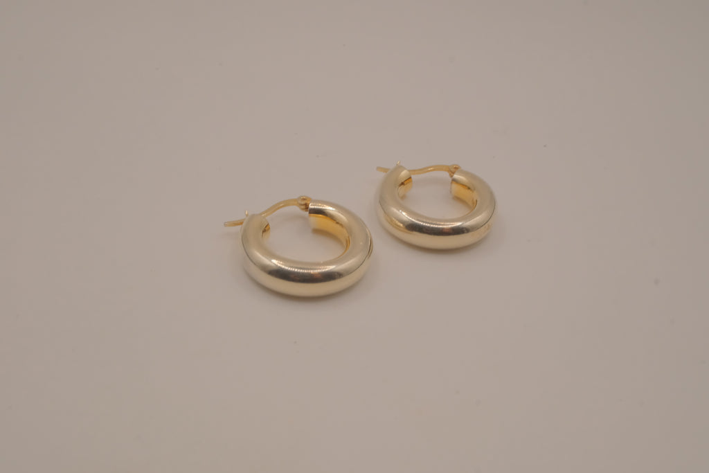 Sterling silver chunky hoop earrings