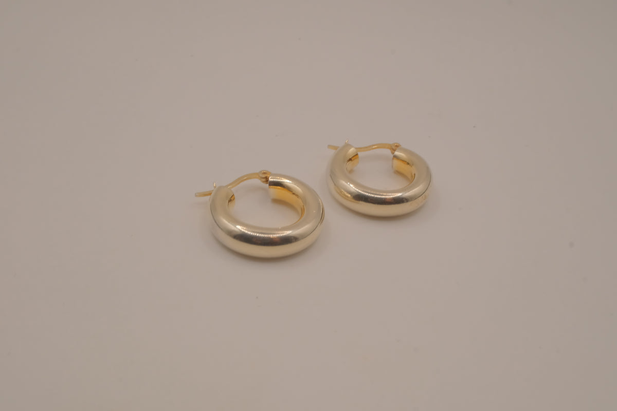 Sterling silver chunky hoop earrings