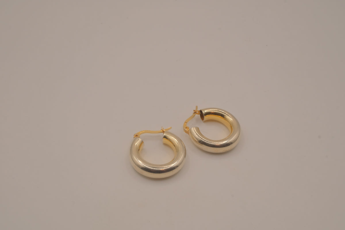 Sterling silver chunky hoop earrings