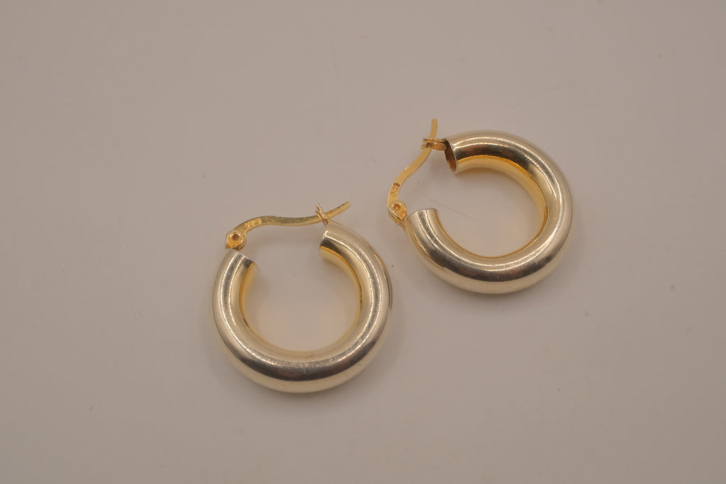 Sterling silver chunky hoop earrings
