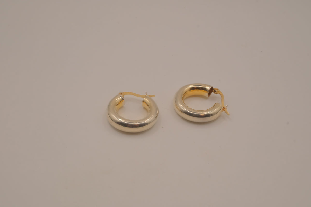 Sterling silver chunky hoop earrings