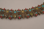 Vintage Liz Claiborne Moroccan-style enameled panel link bracelet