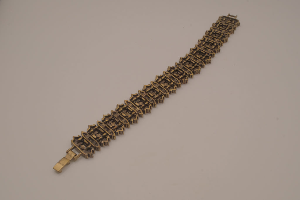 Vintage Liz Claiborne Moroccan-style enameled panel link bracelet