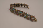 Vintage Liz Claiborne Moroccan-style enameled panel link bracelet