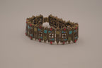 Vintage Liz Claiborne Moroccan-style enameled panel link bracelet