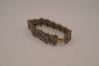 Vintage Liz Claiborne Moroccan-style enameled panel link bracelet