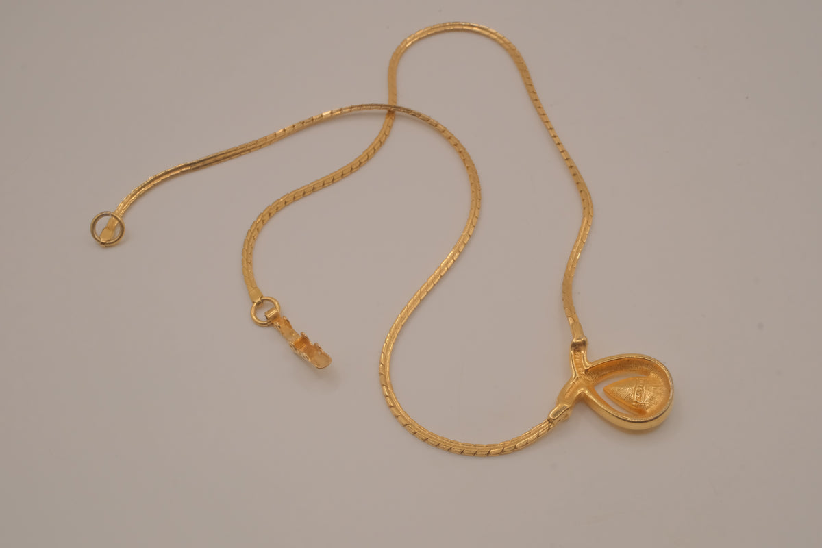 Vintage Swarovski bypass teardrop pendant