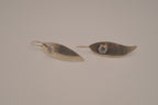 Sterling silver elongated leaf earrings