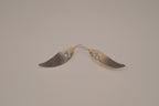 Sterling silver elongated leaf earrings