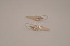 Sterling silver elongated leaf earrings
