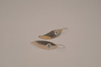 Sterling silver elongated leaf earrings