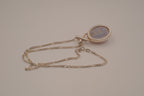Sterling silver oval amethyst druzy pendant necklace