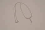 Vintage White and Blue rhinestones Y necklace
