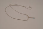 Vintage White and Blue rhinestones Y necklace