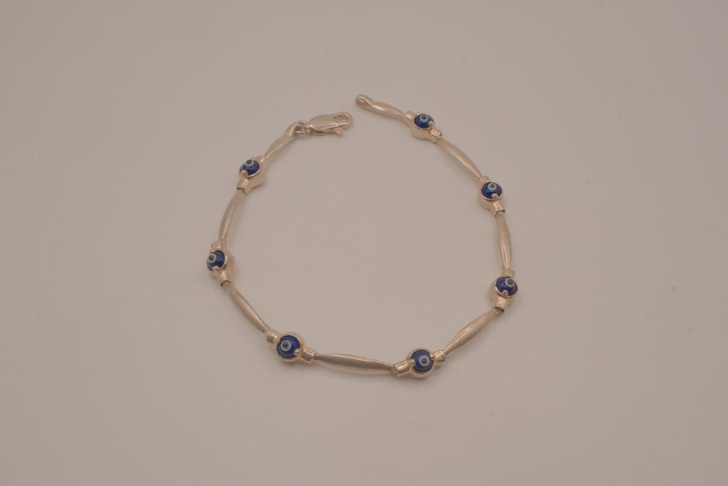 Sterling silver evil eye protection bracelet