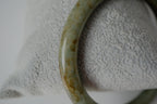 Natural Jadeite 'Moss in Snow" Bangle