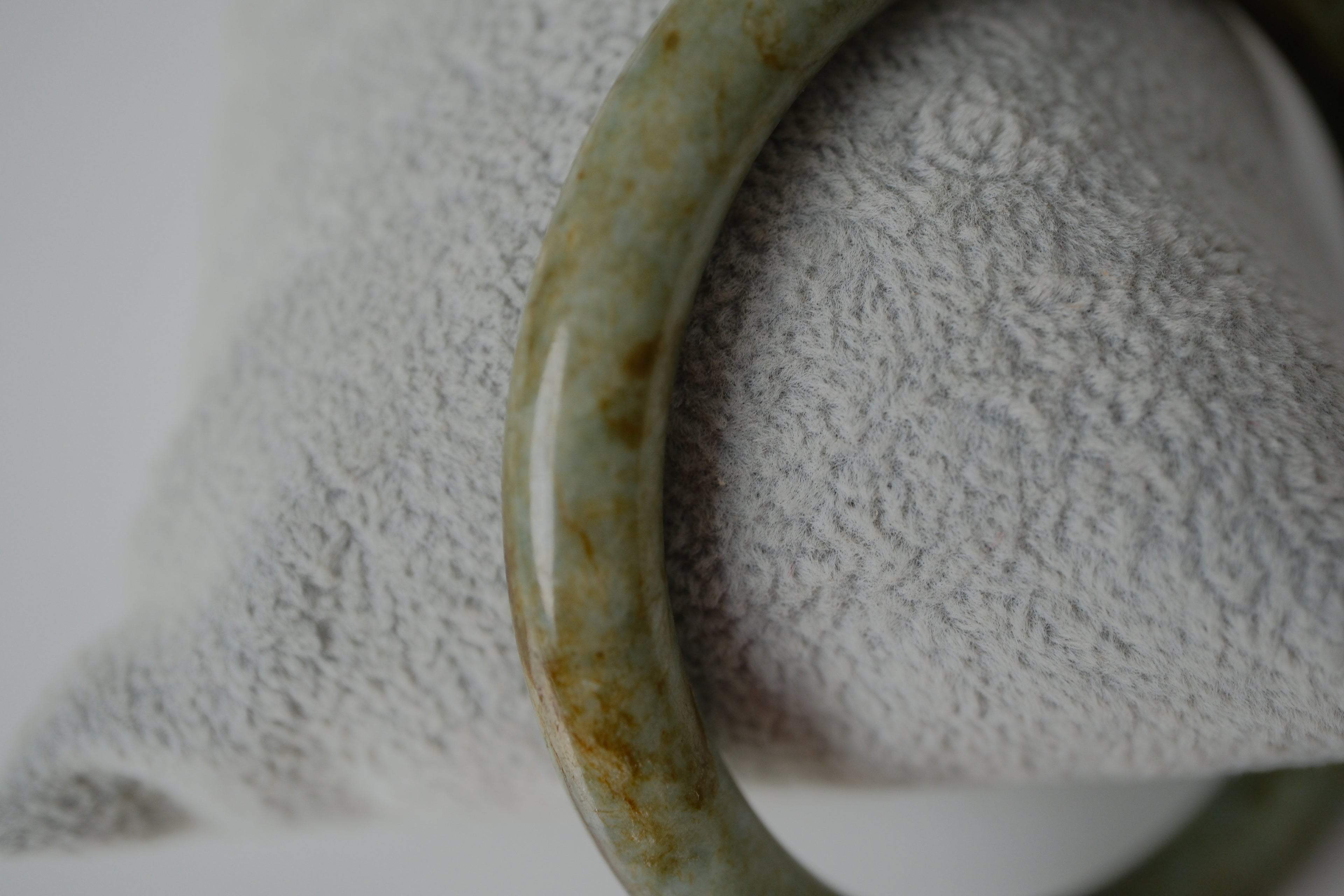 Natural Jadeite 'Moss in Snow" Bangle