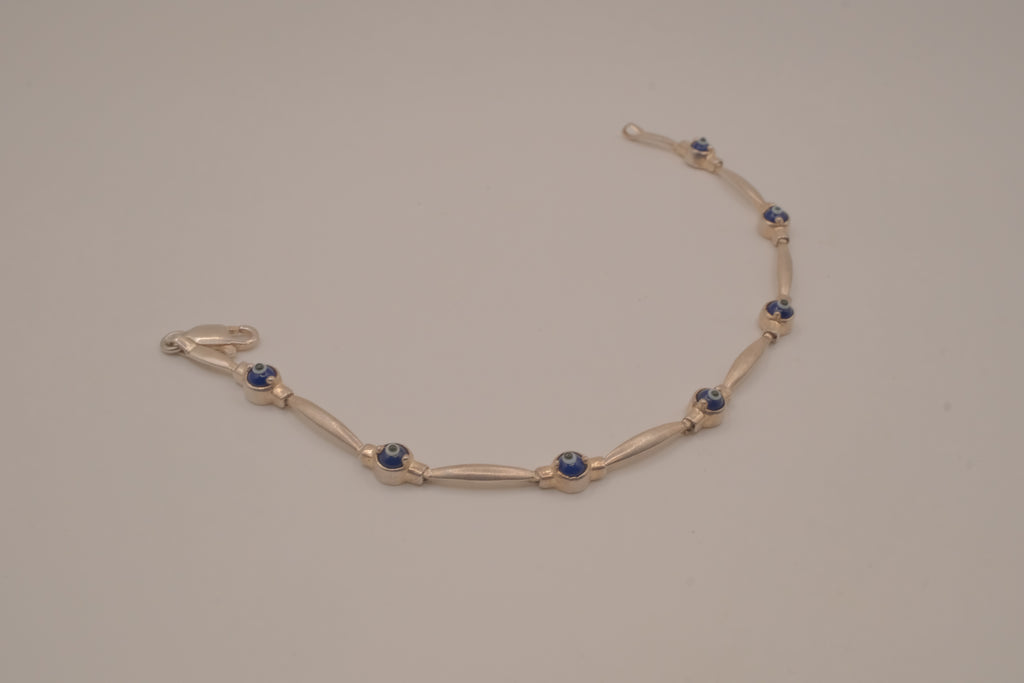Sterling silver evil eye protection bracelet