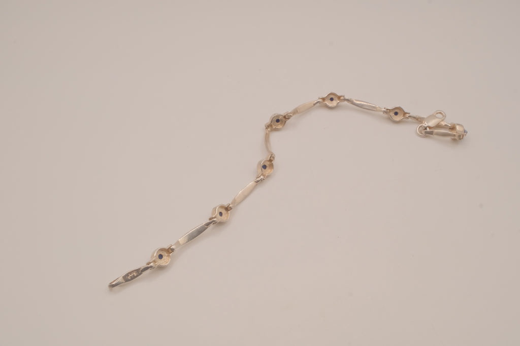 Sterling silver evil eye protection bracelet
