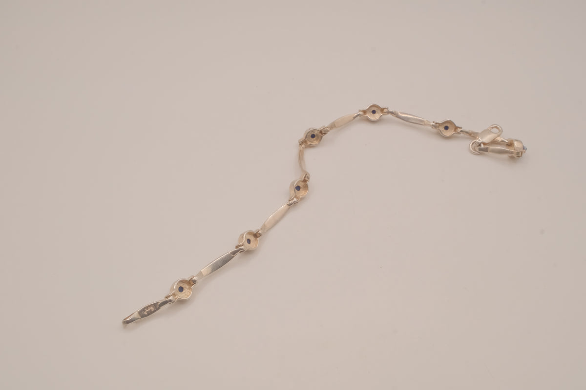 Sterling silver evil eye protection bracelet