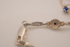 Sterling silver evil eye protection bracelet