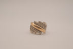 Vintage Sterling silver two-tone cocktail ring