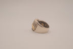 Vintage Sterling silver two-tone cocktail ring