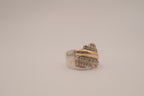 Vintage Sterling silver two-tone cocktail ring