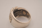 Vintage Sterling silver two-tone cocktail ring