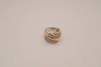 Vintage Sterling silver two-tone cocktail ring