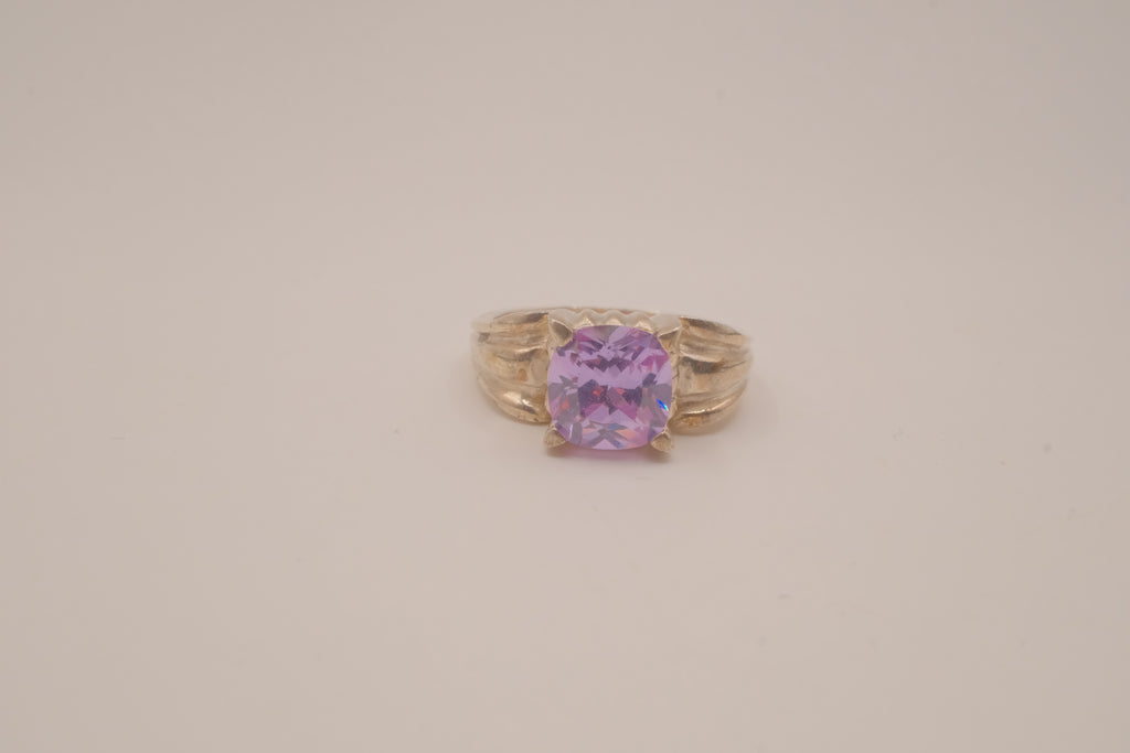 Vintage Sterling silver two-tone cocktail ring