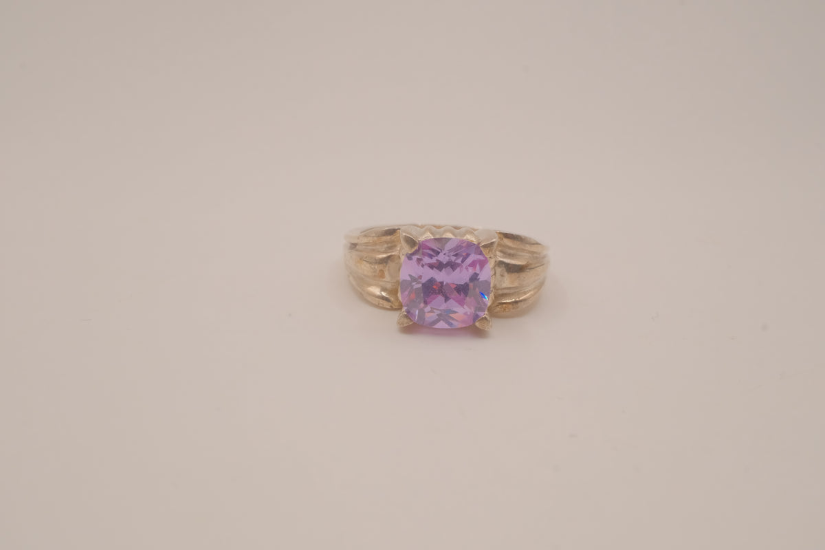 Vintage Sterling silver two-tone cocktail ring