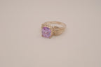 Vintage Sterling silver Lavender amethyst gemstone solitaire ring