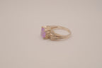 Vintage Sterling silver Lavender amethyst gemstone solitaire ring