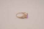 Vintage Sterling silver Lavender amethyst gemstone solitaire ring