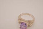 Vintage Sterling silver Lavender amethyst gemstone solitaire ring