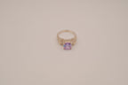 Vintage Sterling silver Lavender amethyst gemstone solitaire ring
