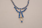 Vintage mid century Cobalt blue rhinestones necklace
