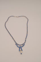Vintage mid century Cobalt blue rhinestones necklace