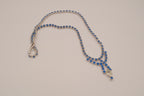 Vintage mid century Cobalt blue rhinestones necklace