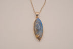 Sterling silver marquise-cut labradorite pendant necklace