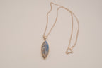Sterling silver marquise-cut labradorite pendant necklace